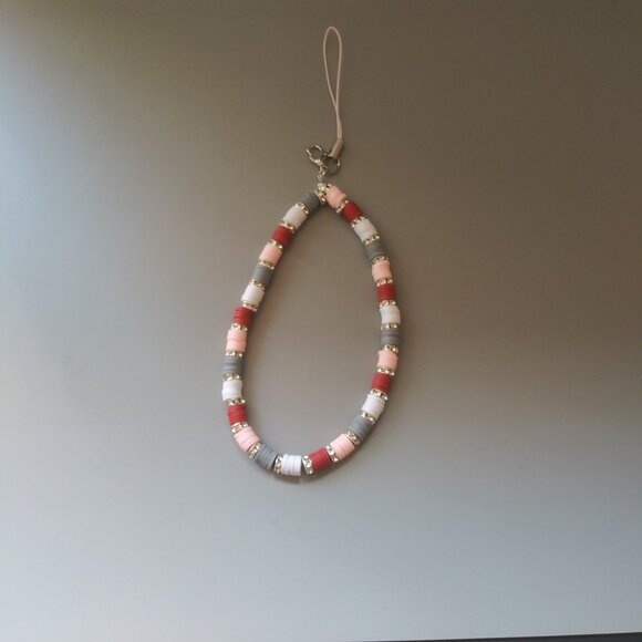 Blush Candy Pop Beaded Phone Strap - Picture 2 of 5
